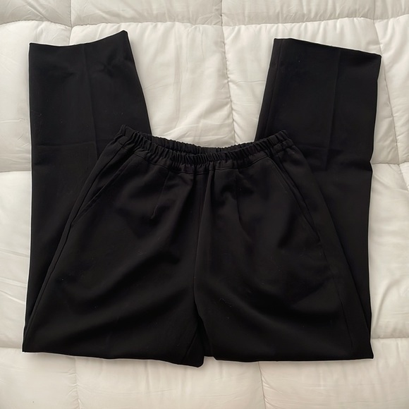 Vintage Pants - Vintage Black High Rise Straight Leg Elastic Waist trouser pants